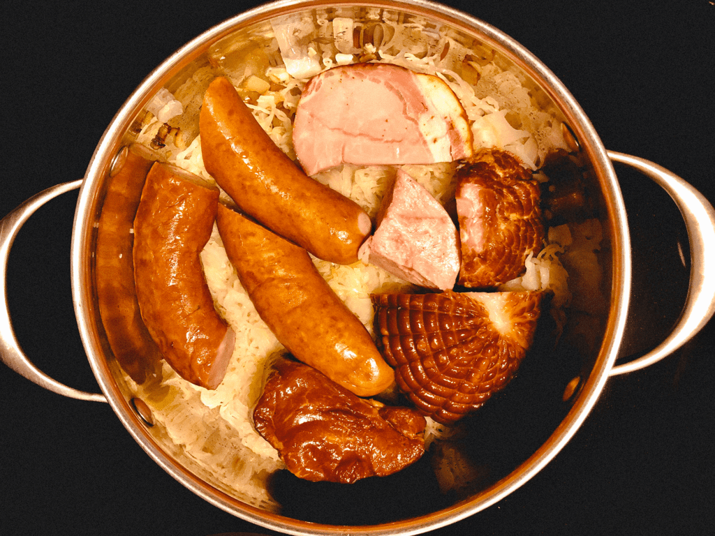 Choucroute garnie in the making
