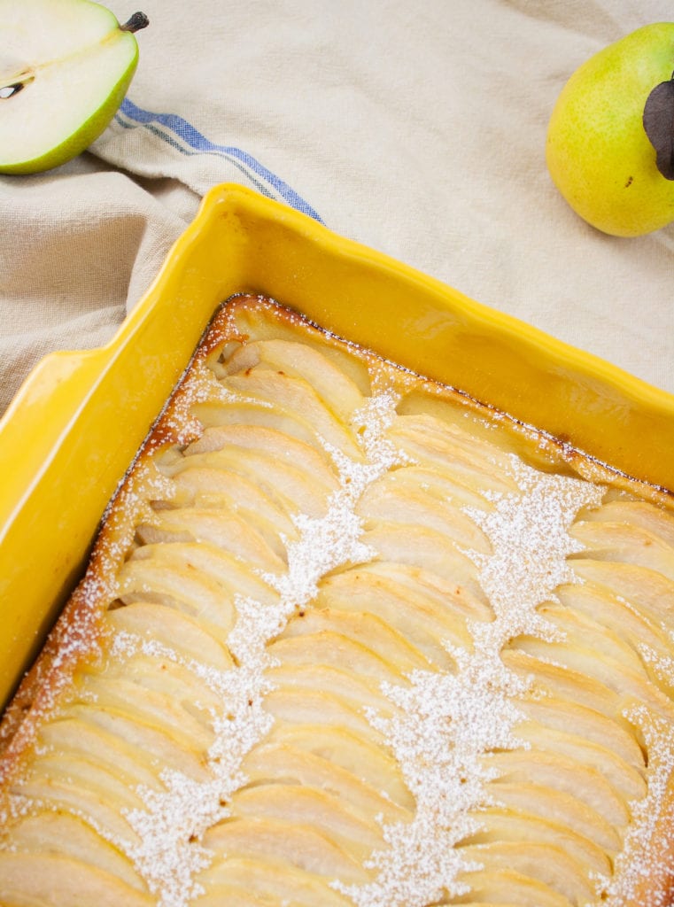 This is a picture of a pear clafoutis