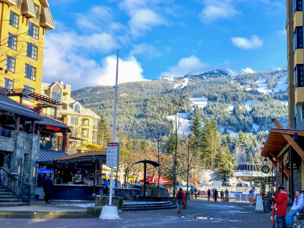 One of our favourite Whistler winter activities is to walk around the village in the sunshine